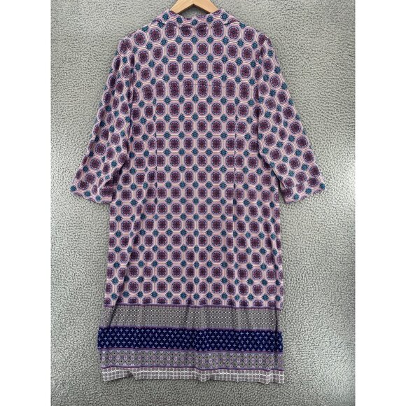 Chicos Dress Womens 4 US 20 Plus Pink Multi Medallion Print Shirt Knee Stretch - Picture 3 of 10